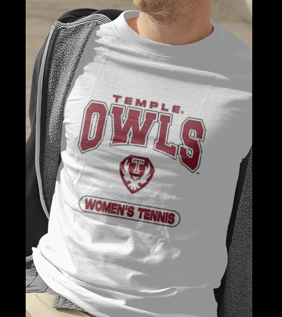 Temple Owls Women's Tennis Sports Grey T-Shirt