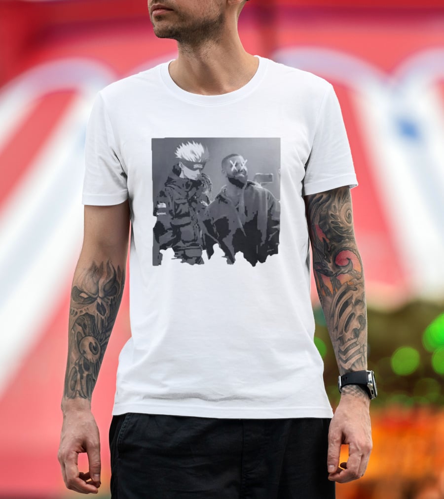 Drake X Gojo Satoru Crossover Black And White Manga Aesthetic T-Shirt