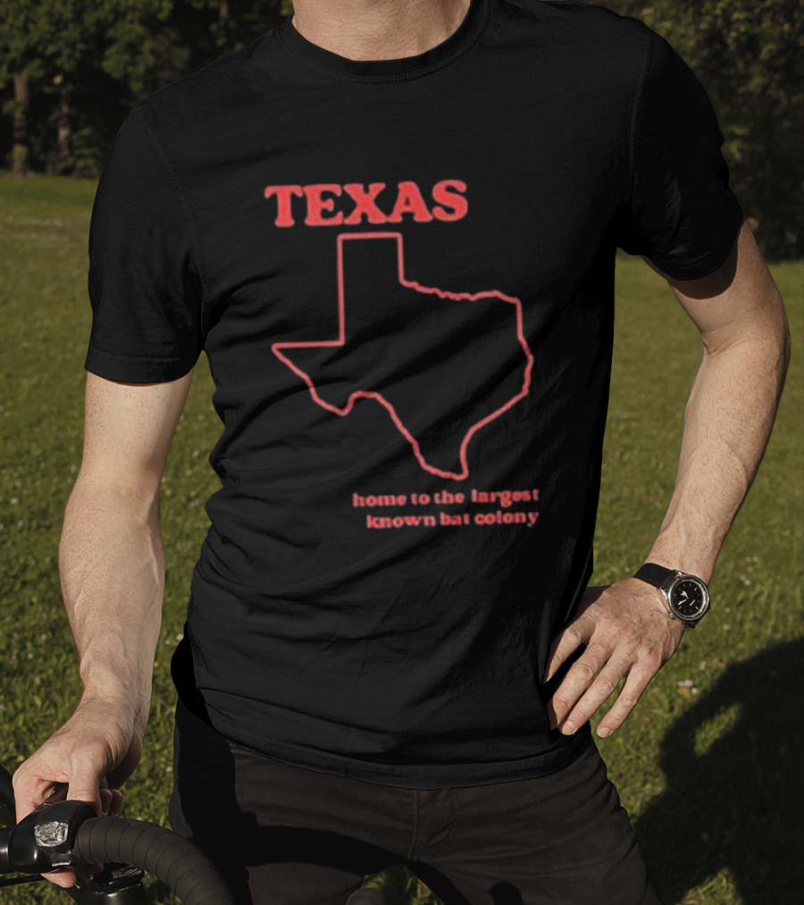 Texas Home To The Largest Known Bat Colony Retro Humorous State T-Shirt