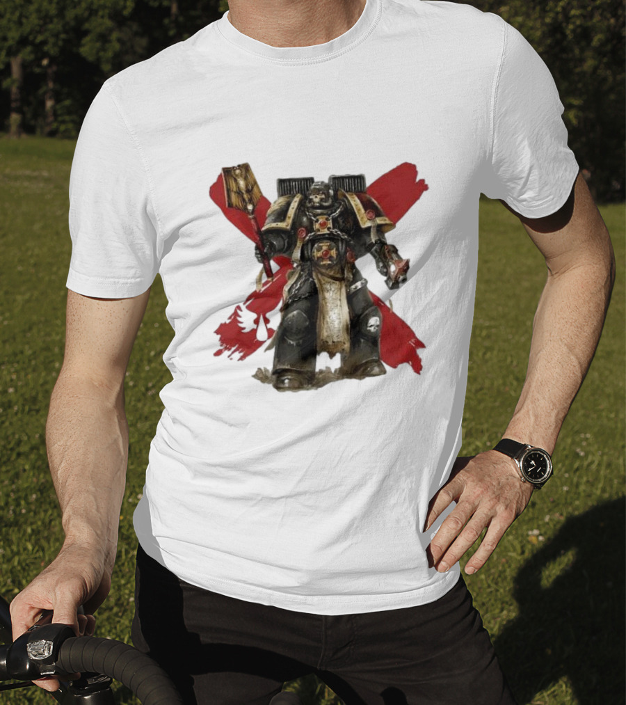 Blood Angels Joytoy Warhammer Space Marine With Red Wings Background T-Shirt
