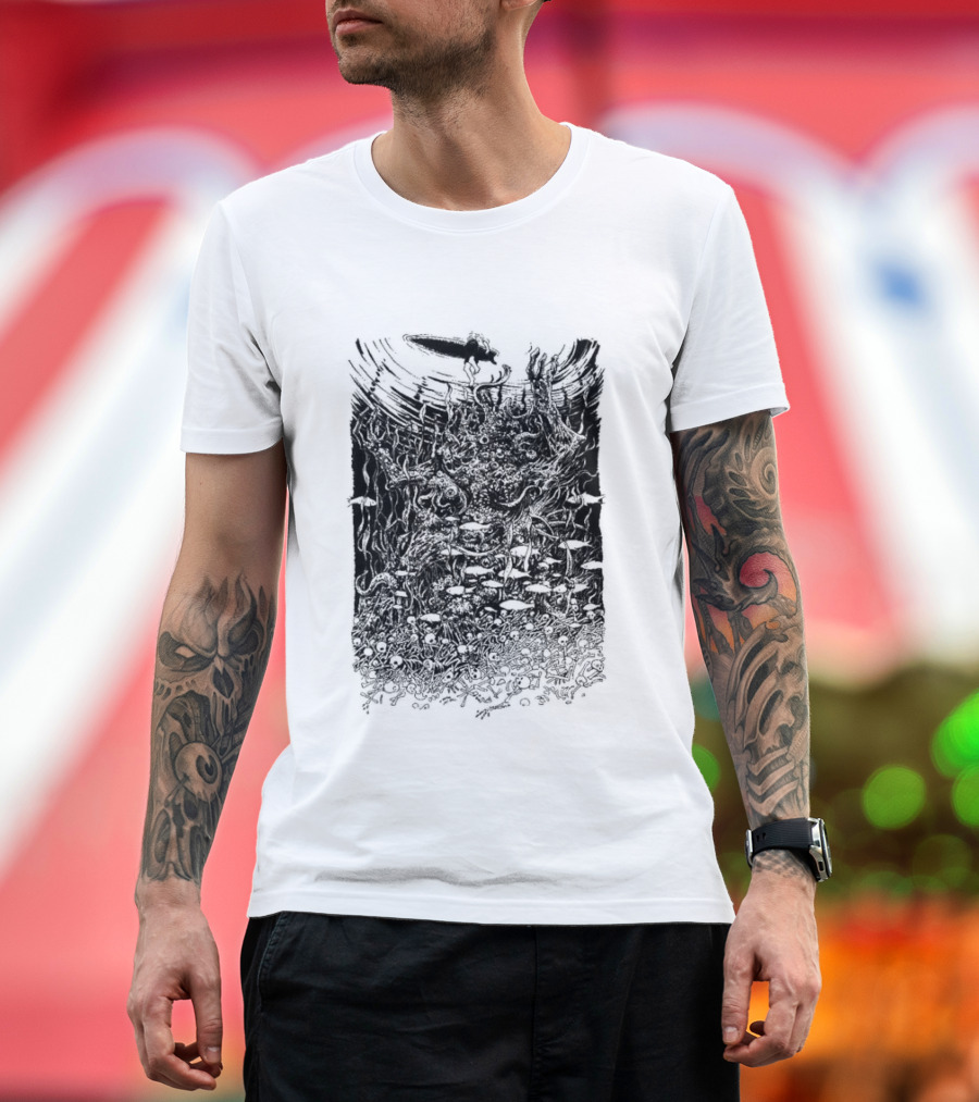 Under The Surface Yue Feng Subterranean World with Mushrooms and Roots T-Shirt