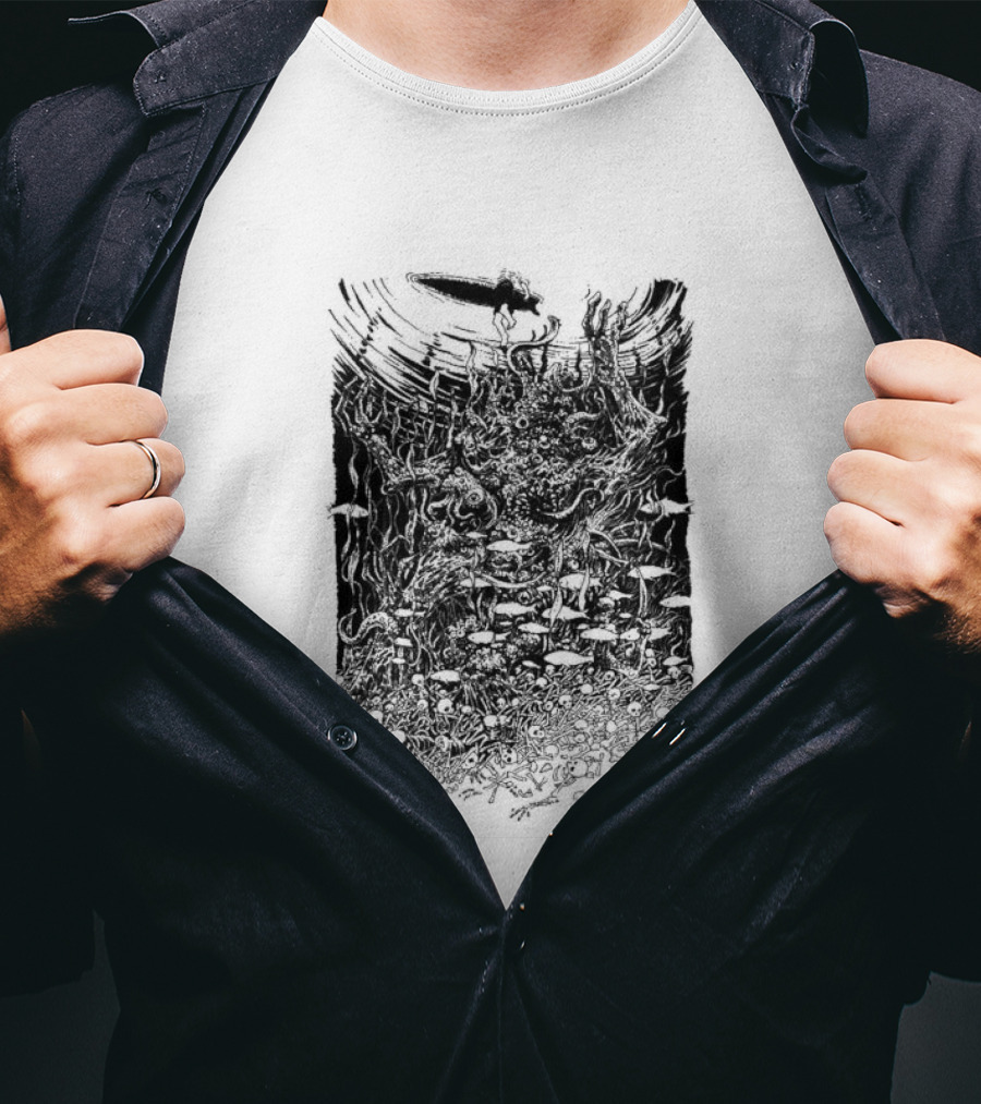 Under The Surface Yue Feng Subterranean World With Mushrooms And Roots T-Shirt