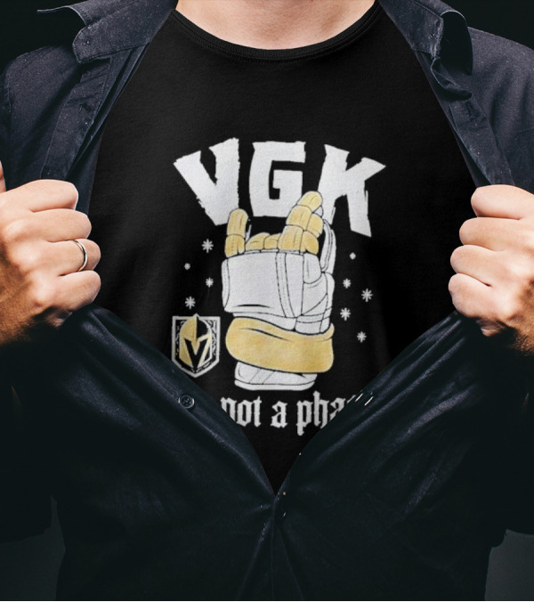 VGK It's Not A Phase With Vegas Golden Knights Logo And Hockey Glove T-Shirt