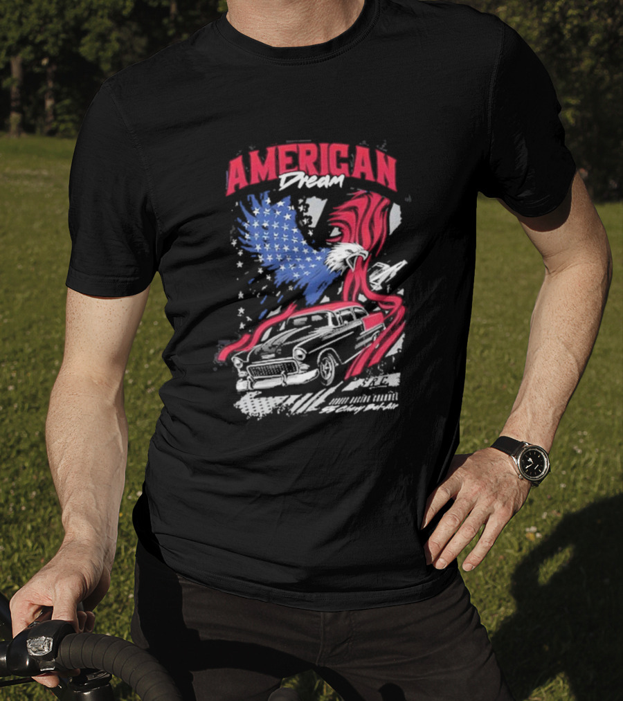 American Dream Eagle With Classic Chevy And Stars T-Shirt