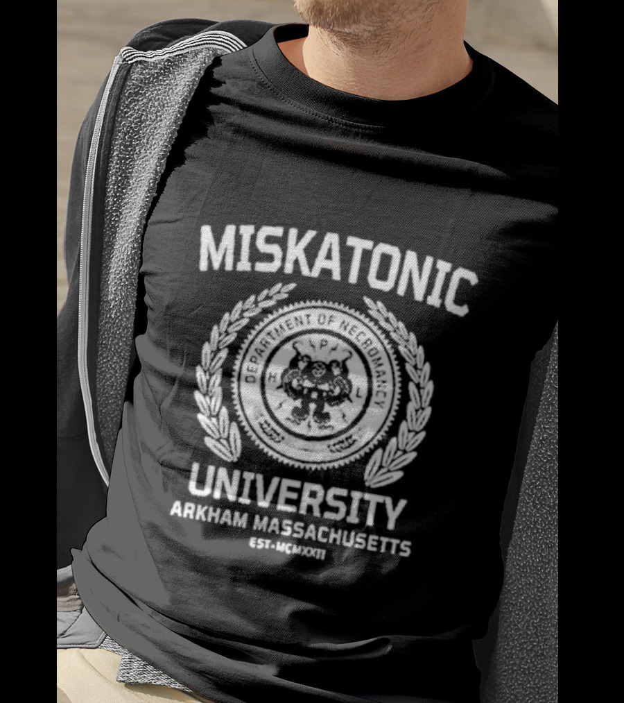 Miskatonic University Department Of Necromancy Arkham Massachusetts Est MCMXXII T-Shirt