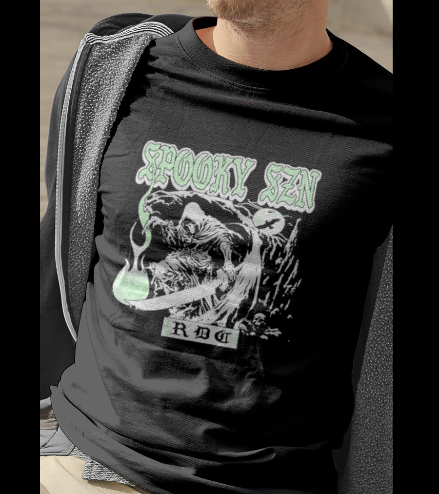 RDCWorld Spooky Szn Grim Reaper Flame T-Shirt