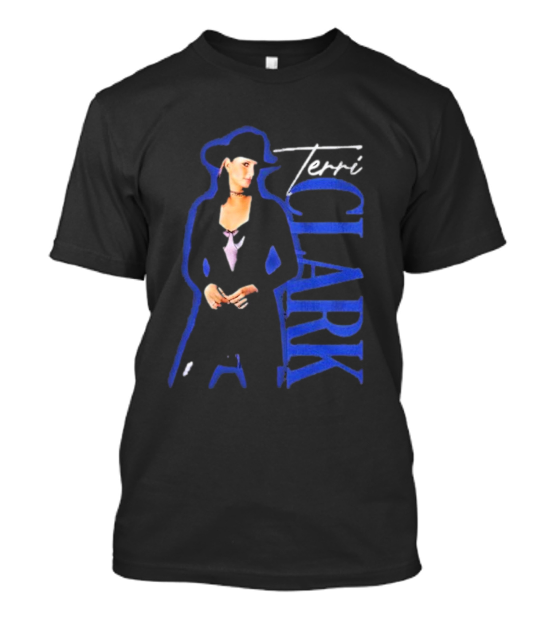 Terri Clark Fearless Vintage Black Hat And Blue Lettering T-Shirt