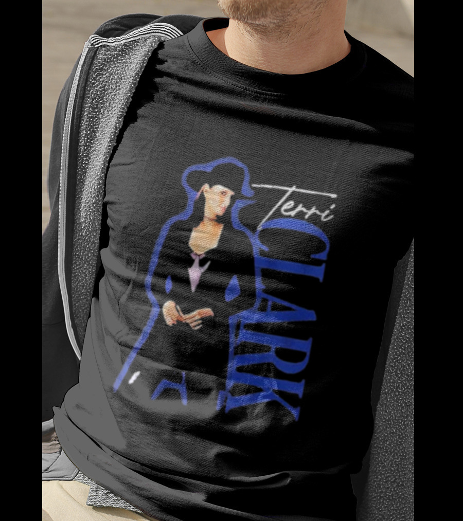Terri Clark Fearless Vintage Black Hat And Blue Lettering T-Shirt