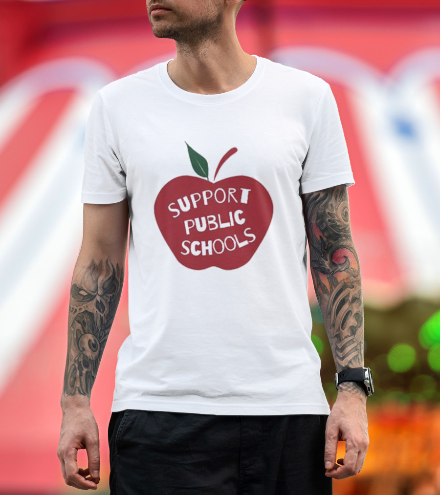 Support Public Schools Red Apple T-Shirt