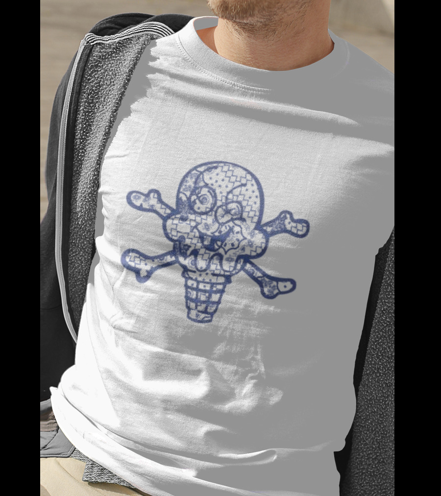Icecream Skull Crossbones Face Time Ss Antique T-Shirt