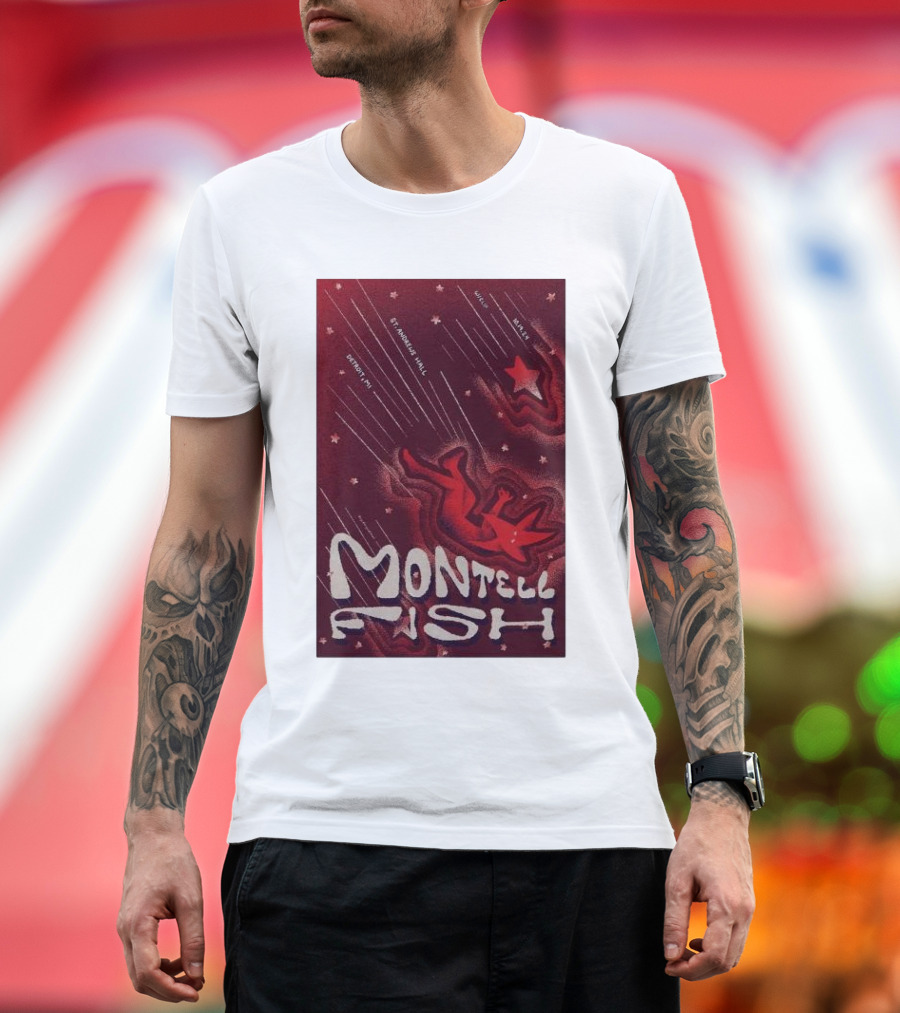 Montell Fish Stargazing Tour October 19 2024 Detroit MI Saint Andrew's Hall T-Shirt