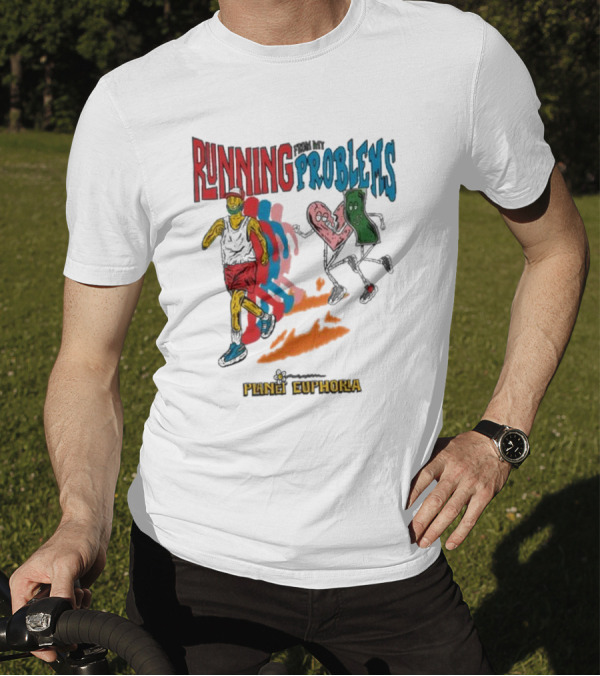 Running From My Problems Cartoon Characters Planet Euphoria T-Shirt