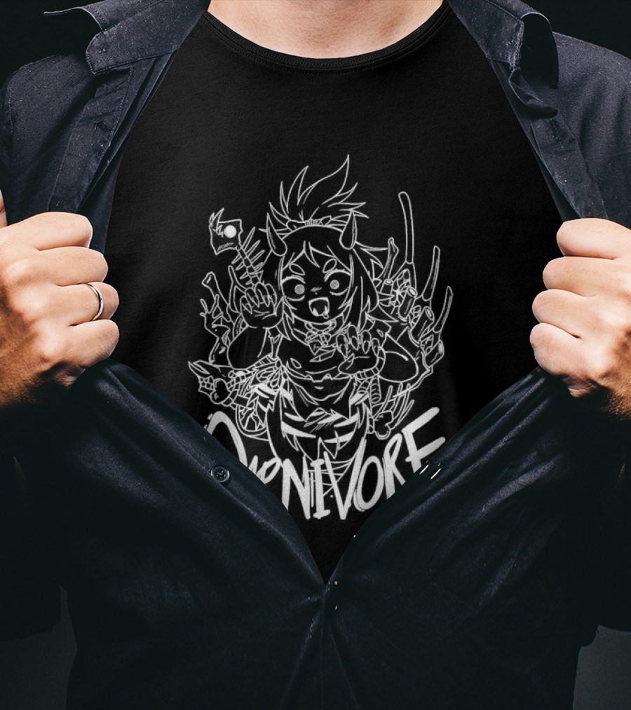 Carnivore Nocturnal Fantasy Creature With Meat Elements T-Shirt