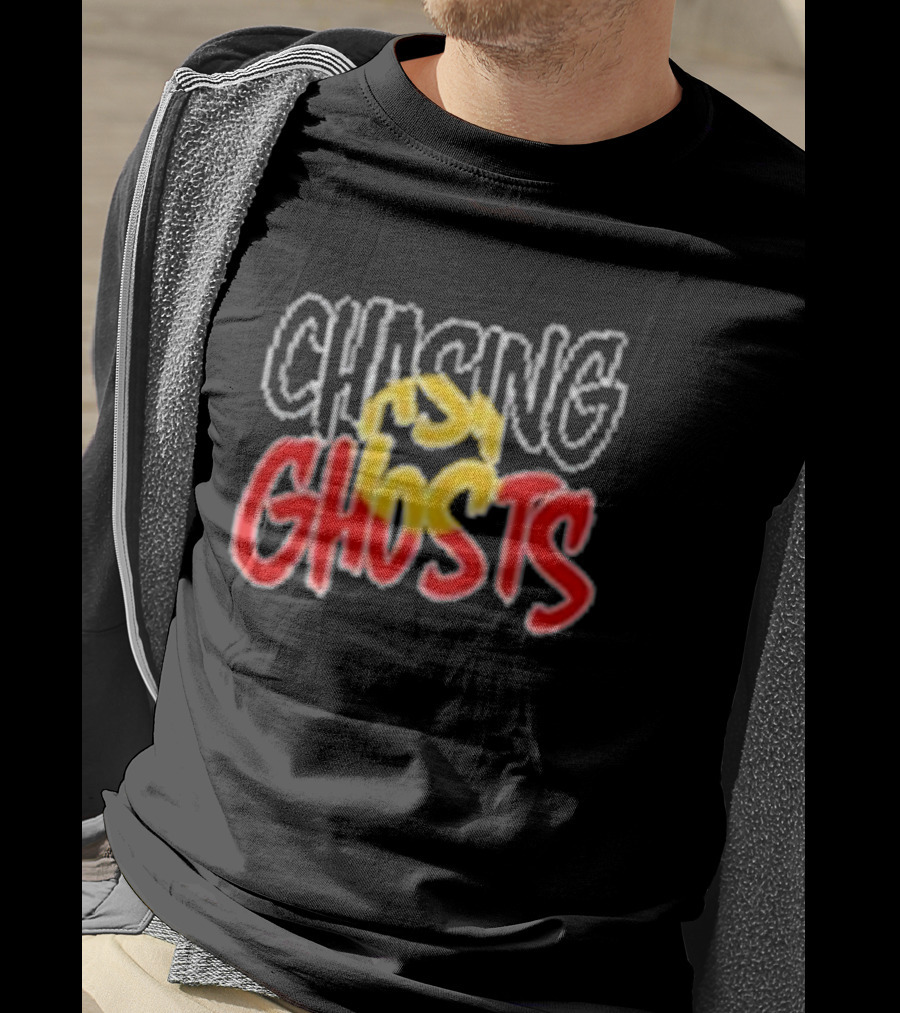 Chasing Ghosts Vibrant Color Text T-Shirt
