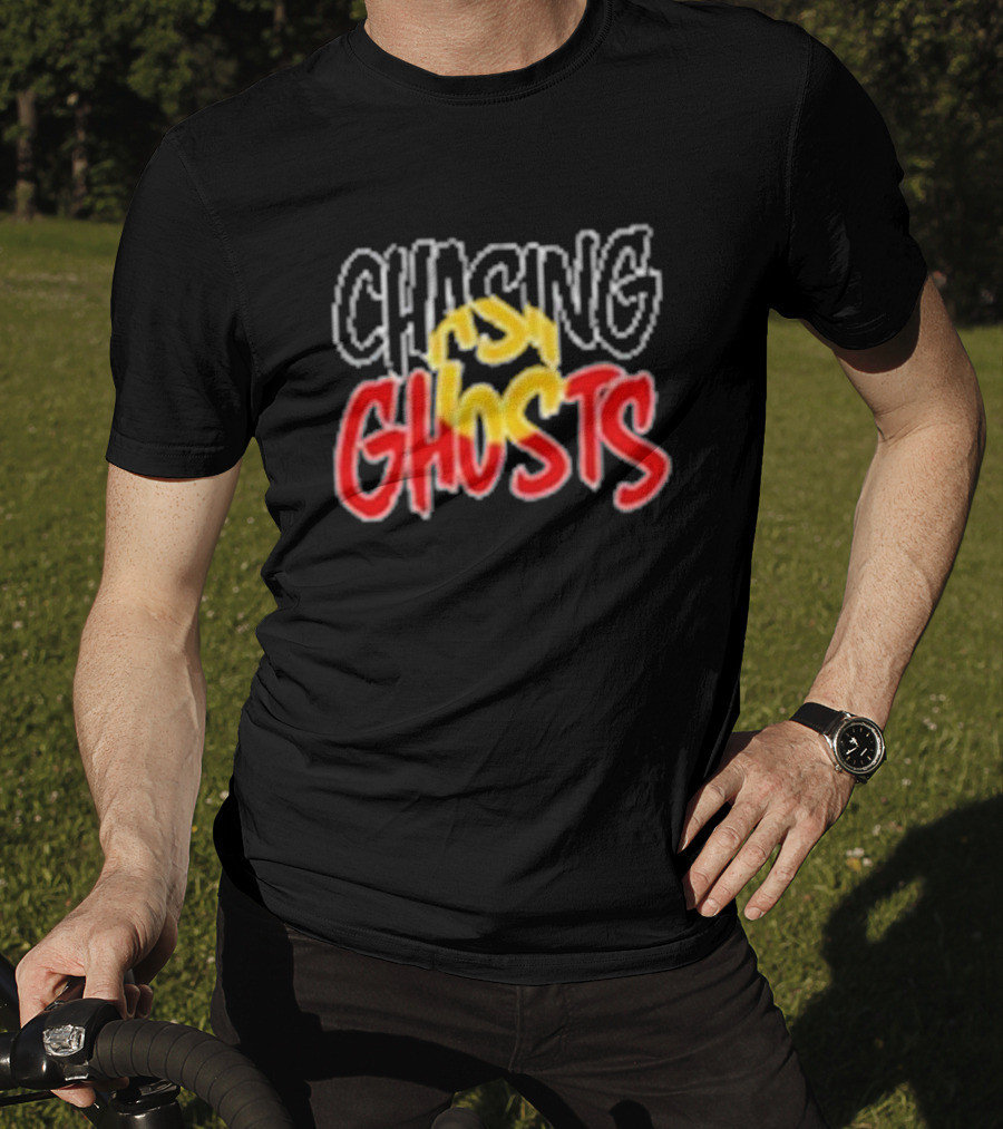 Chasing Ghosts Vibrant Color Text T-Shirt