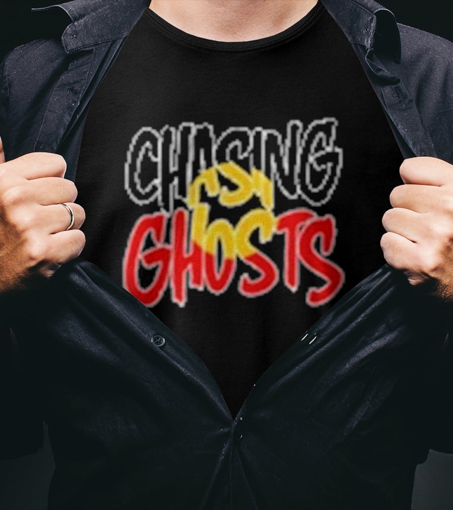 Chasing Ghosts Vibrant Color Text T-Shirt