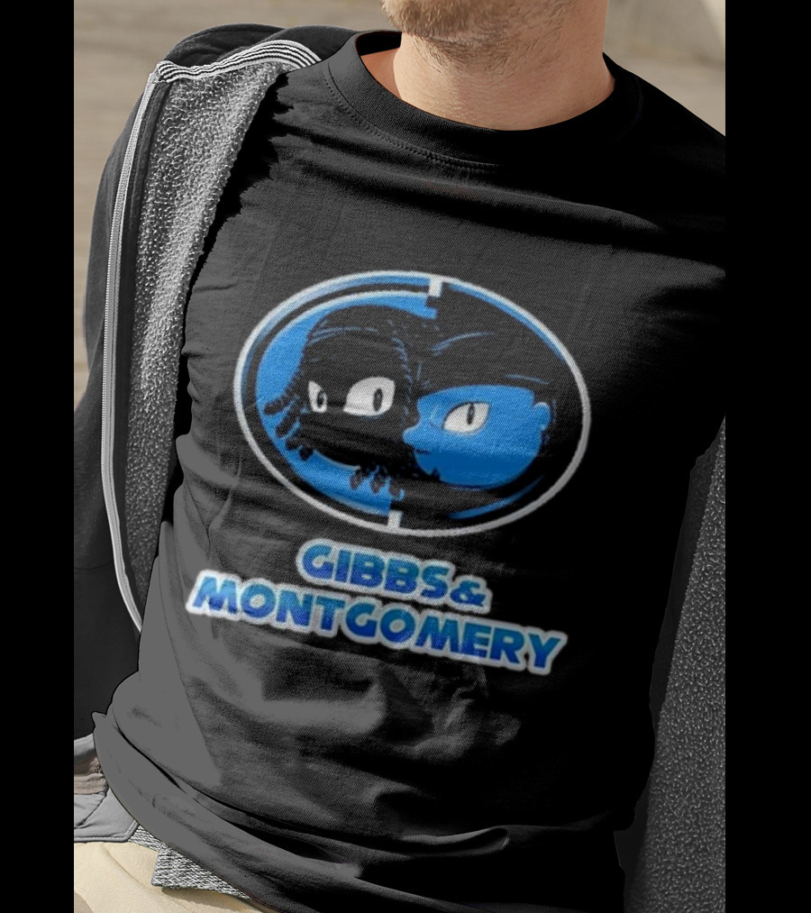 Gibbs And Montgomery Oval Characters Blue Emblem T-Shirt