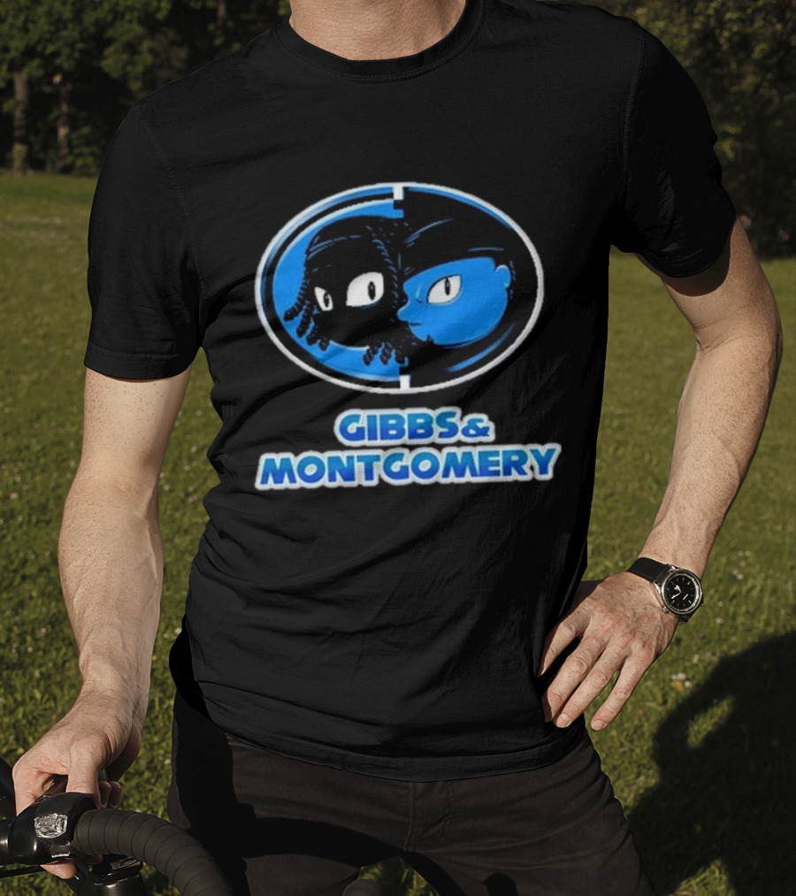 Gibbs And Montgomery Oval Characters Blue Emblem T-Shirt