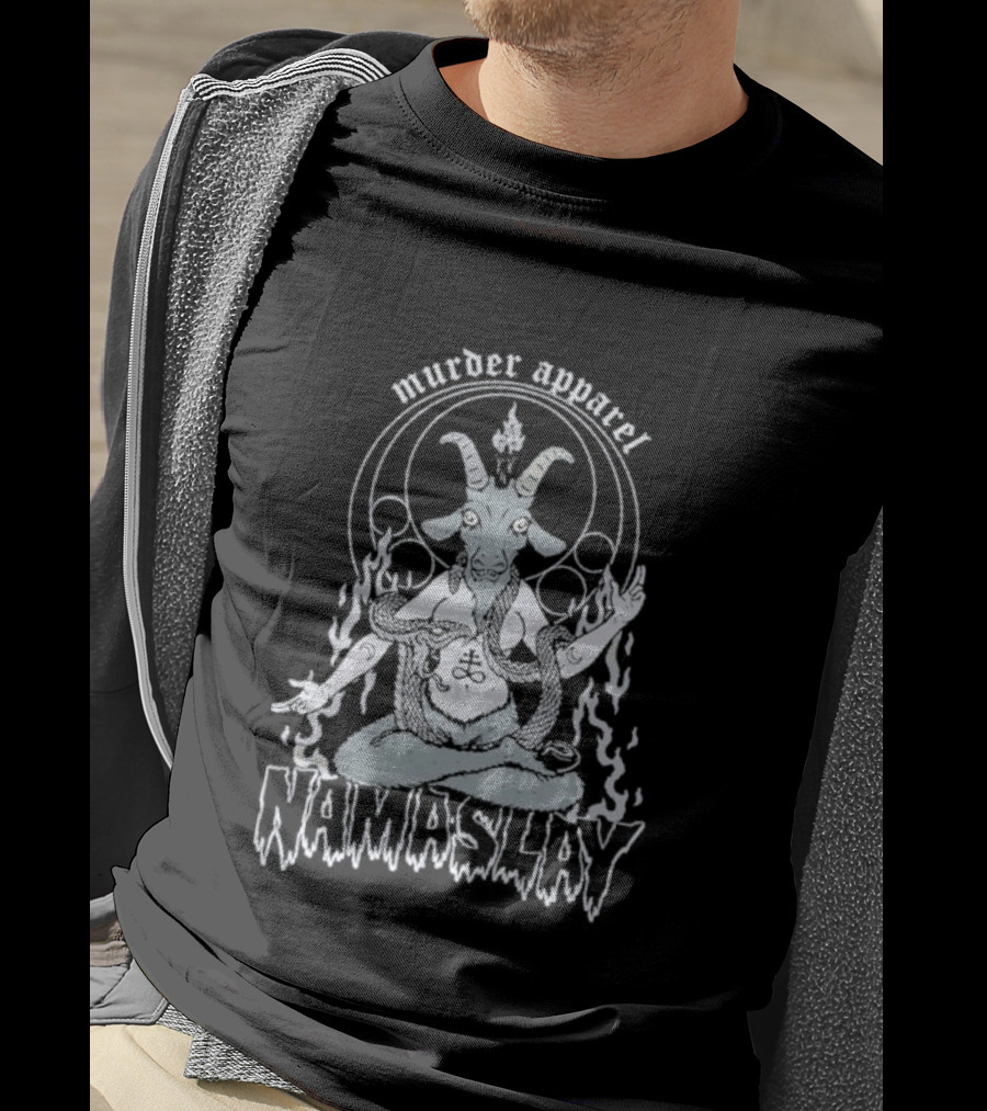 Murder Apparel Namaslay Goat Meditation With Fire And Serpent T-Shirt