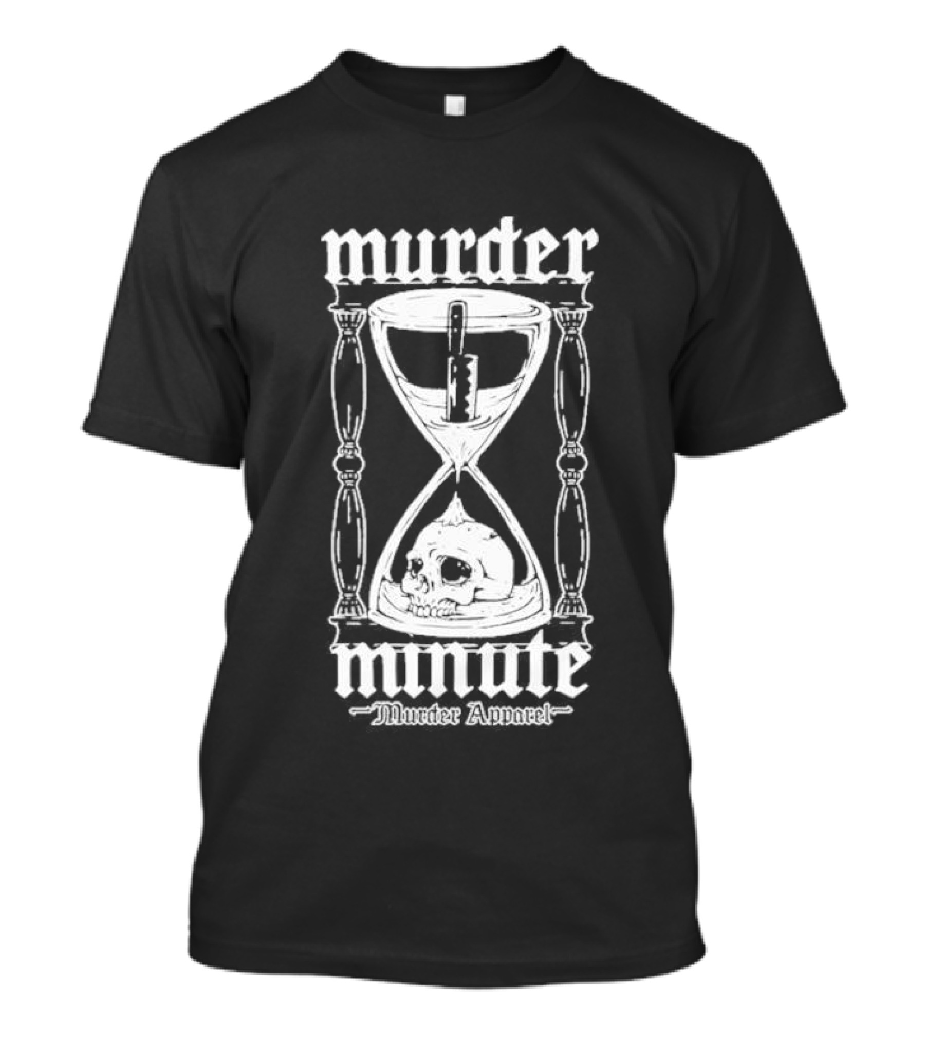 Murder Minute Hourglass Skull Murder T-Shirt