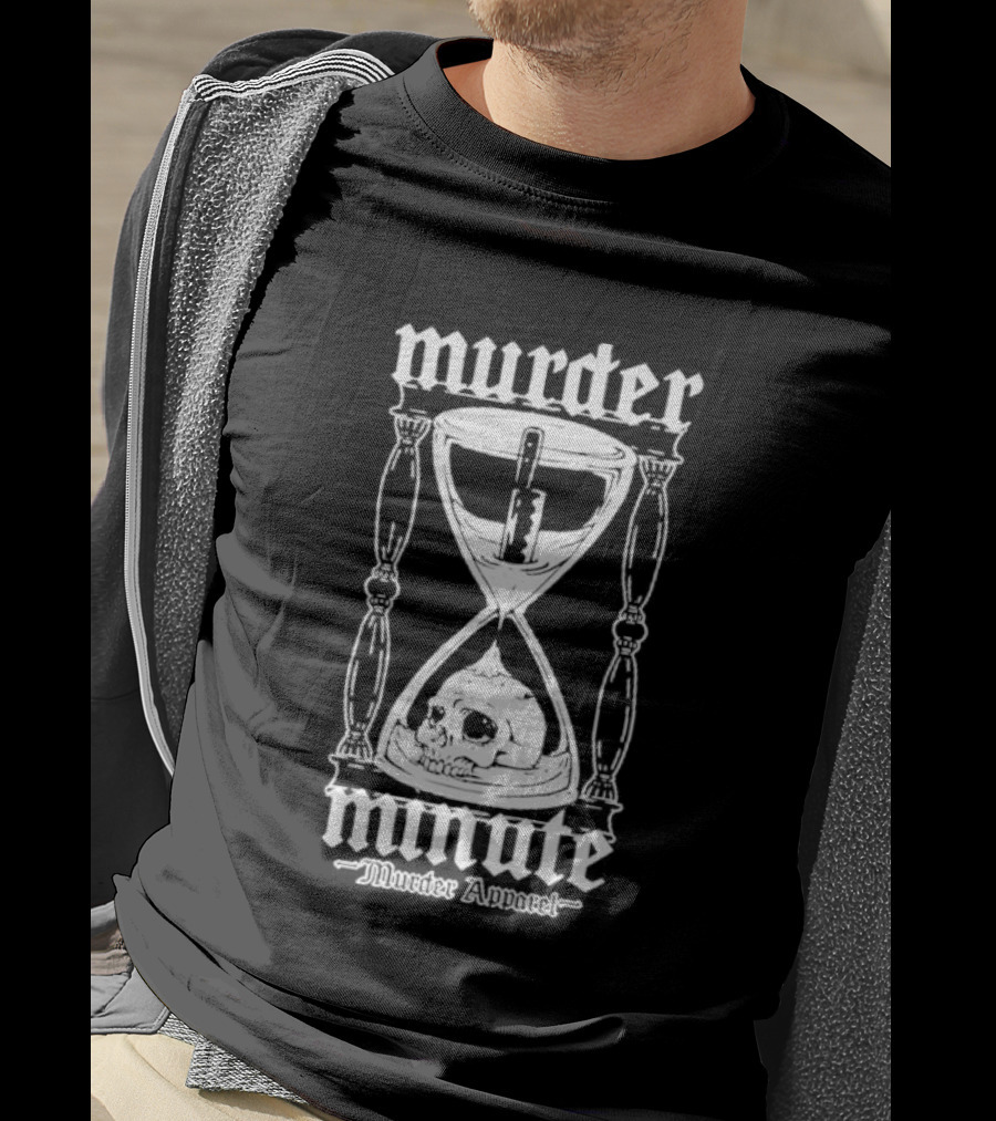 Murder Minute Hourglass Skull Murder T-Shirt
