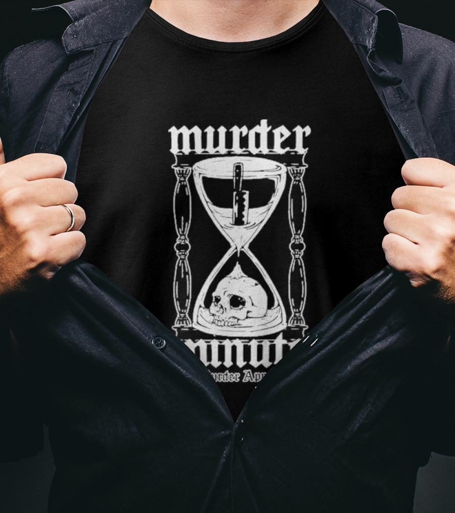 Murder Minute Hourglass Skull Murder T-Shirt
