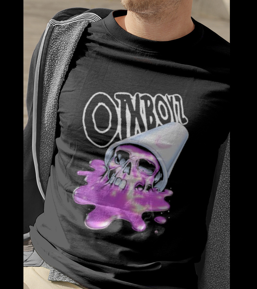 OTXBOYZ Purple Skull Overflowing With Oil Spill Aesthetic T-Shirt