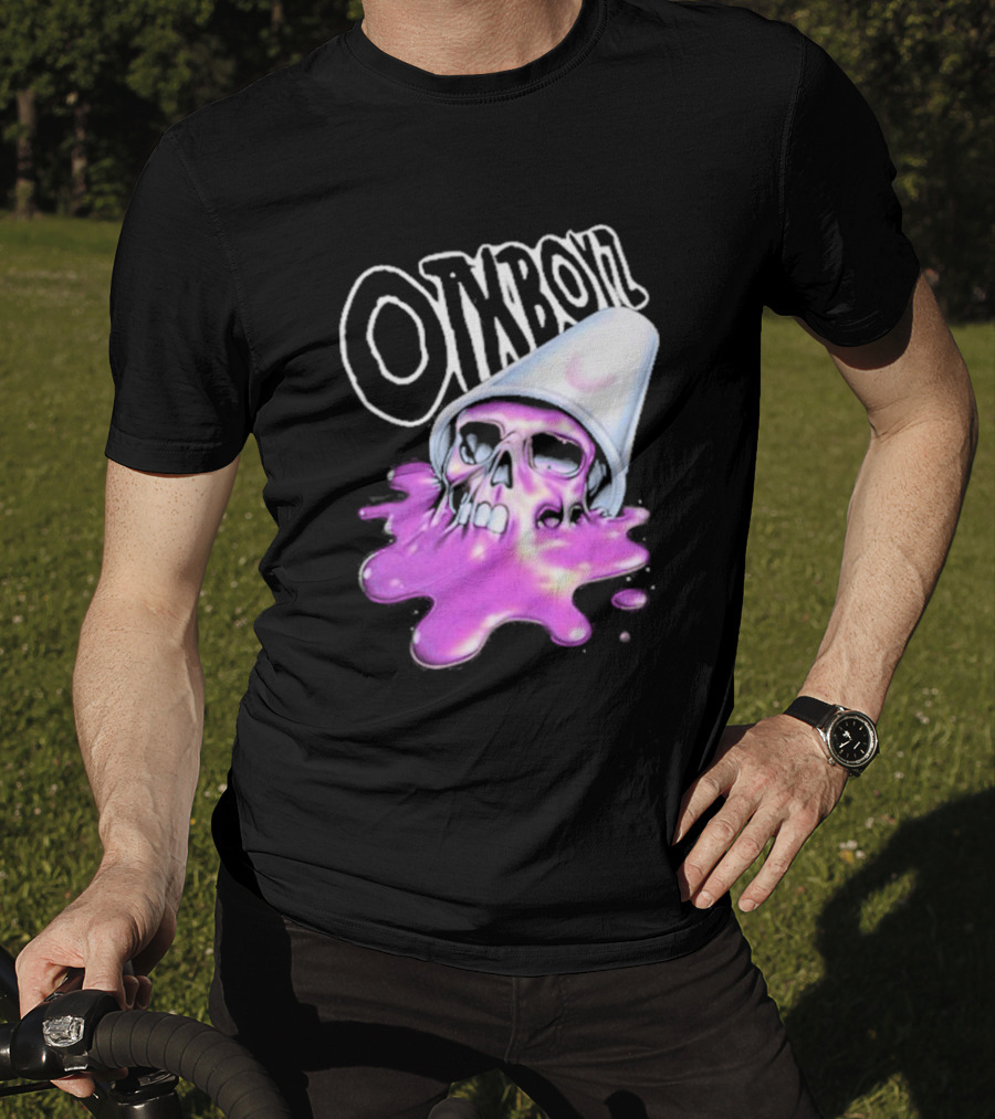 OTXBOYZ Purple Skull Overflowing With Oil Spill Aesthetic T-Shirt