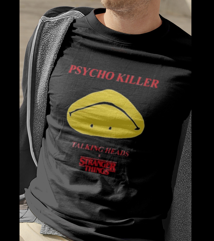 Psycho Killer Talking Heads X Stranger Things Yellow T-Shirt