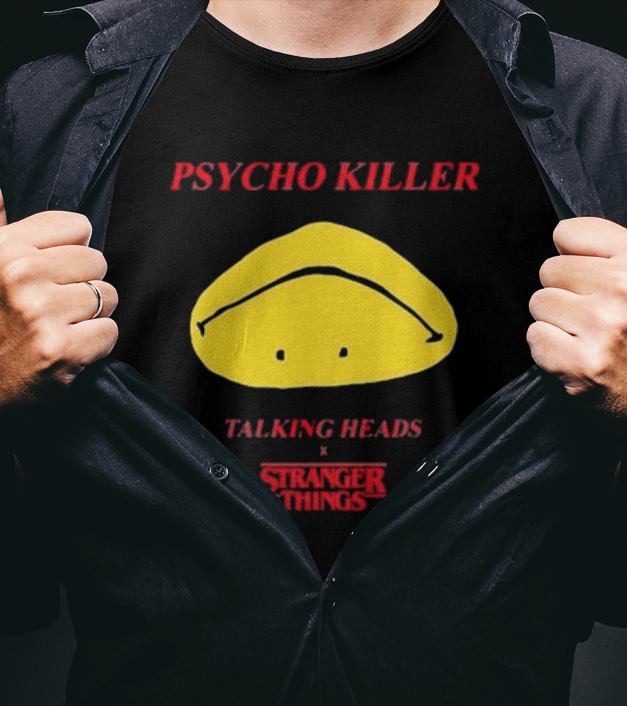 Psycho Killer Talking Heads X Stranger Things Yellow T-Shirt