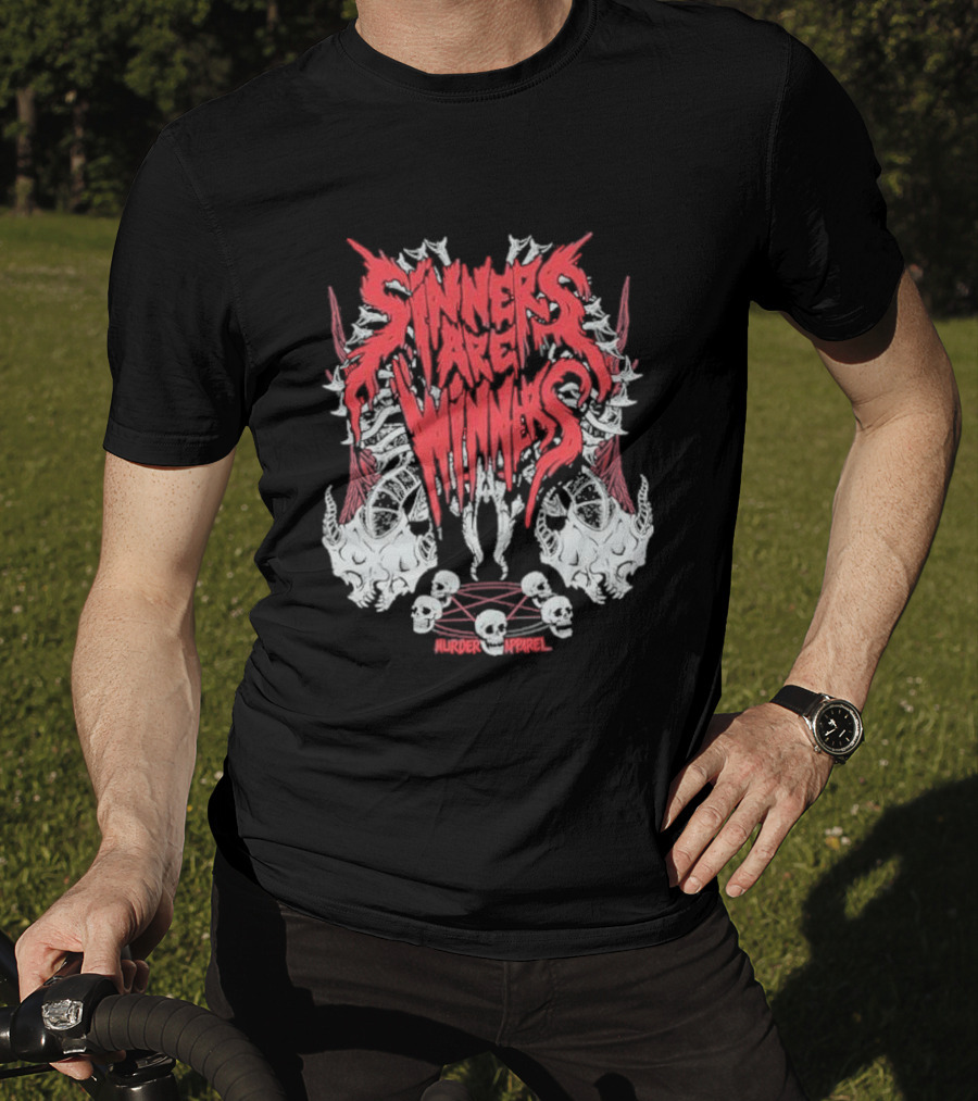 Sinners Are Winners Skull Spines Murder T-Shirt