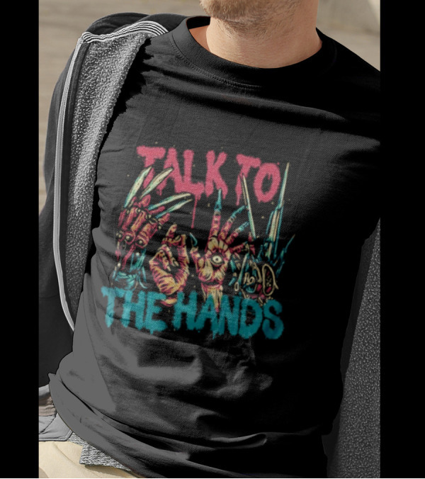 Halloween Talk To The Hands Scissor And Eye Creepy Hands T-Shirt
