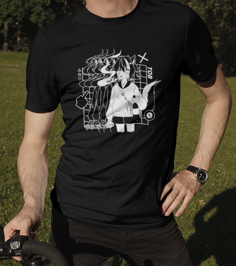 Tob Skunk Character With Smoke And Wine Bottle Vtuber T-Shirt