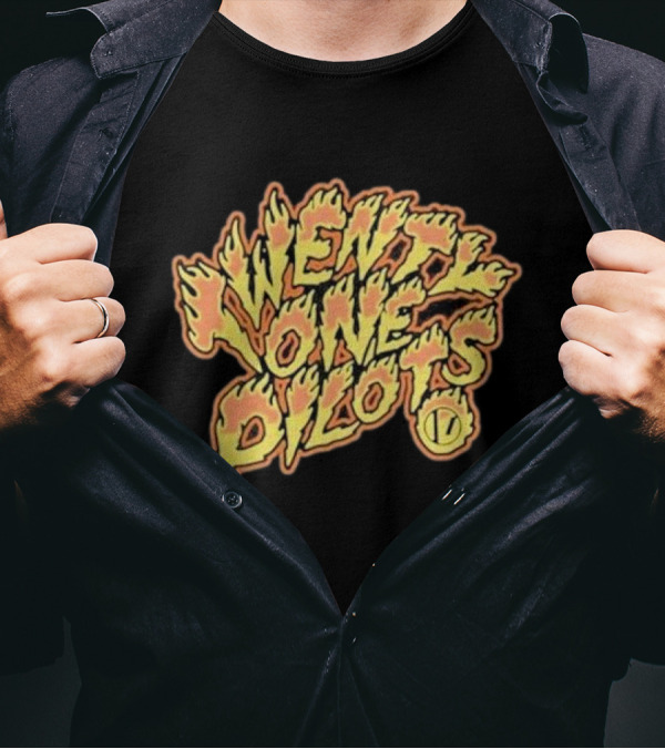 Twenty One Pilots Fiery Text Band T-Shirt