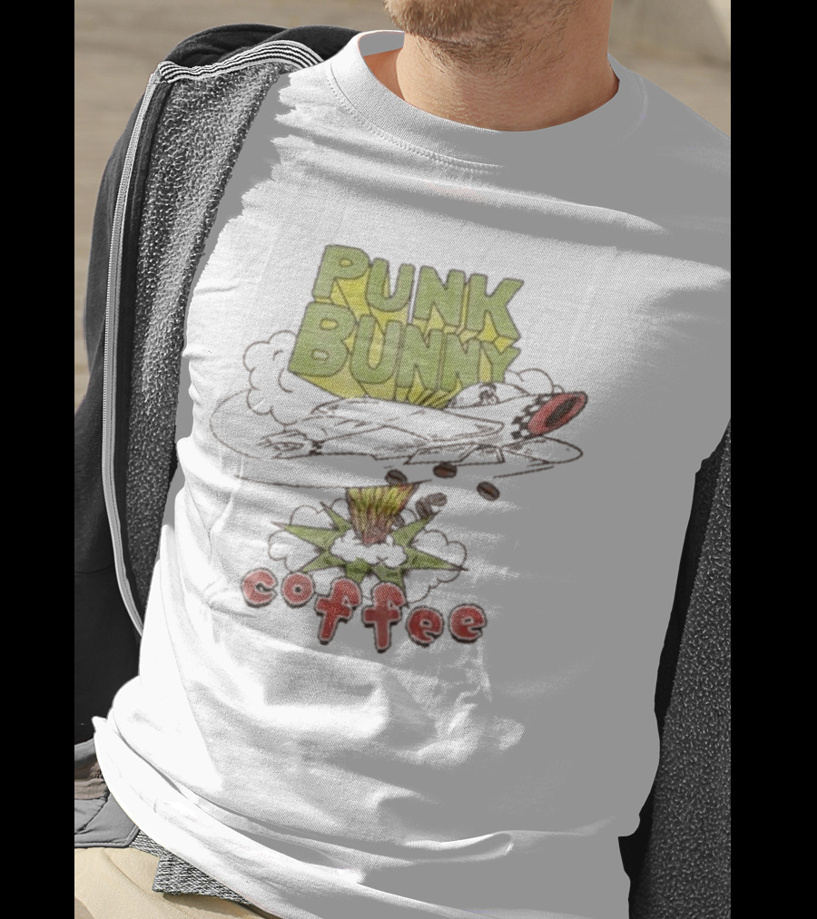 Green Day Punk Bunny Coffee Dookie Art Explosion T-Shirt