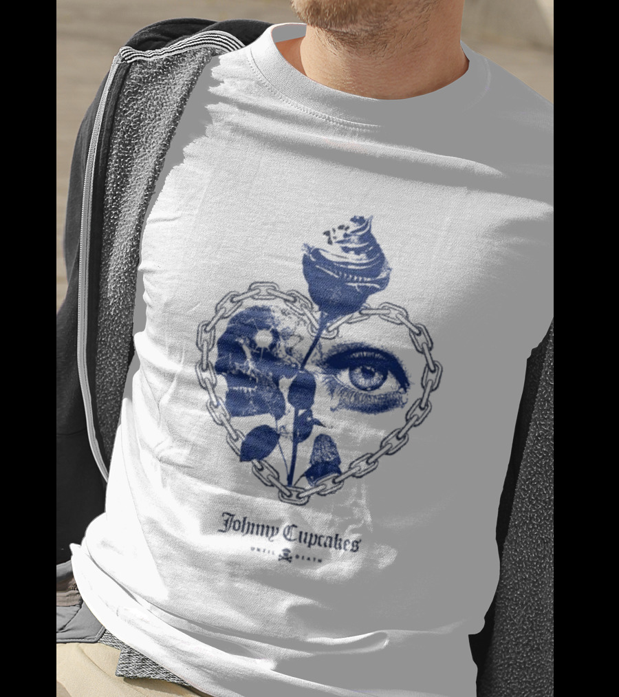 Johnny Cupcakes Heart Chain Skull Eye Rose Until Death T-Shirt