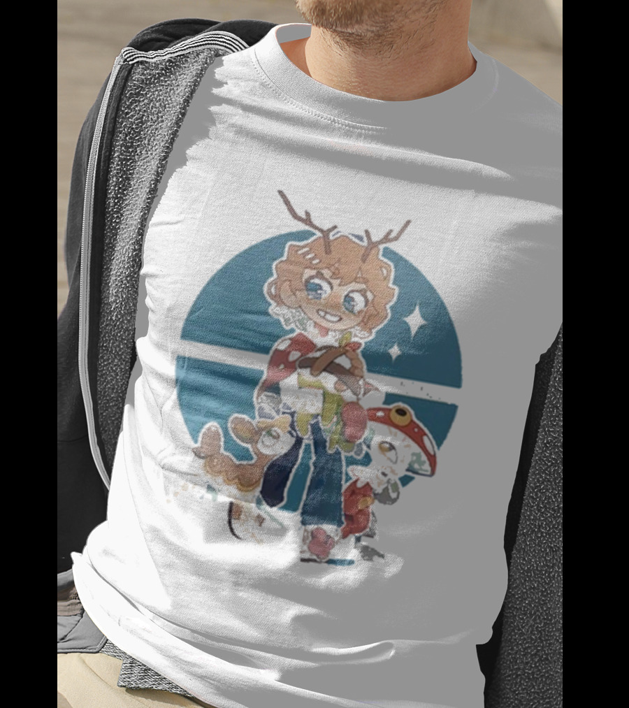 Snifferish And Cute Pokemon Inspired Character With Antlers And Forest Creatures T-Shirt