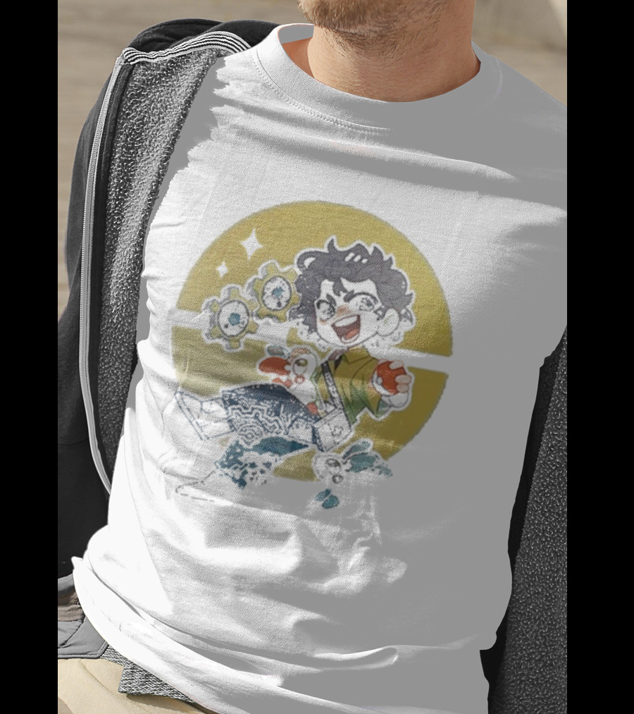 Snifferish Pokemon Trainer With Pokeball And Gears T-Shirt