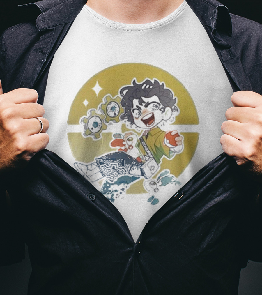 Snifferish Pokemon Trainer With Pokeball And Gears T-Shirt