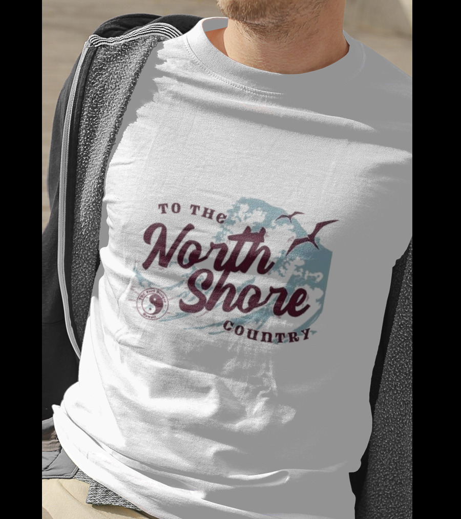 To The North Shore Country Yin Yang Wave Seagulls T-Shirt