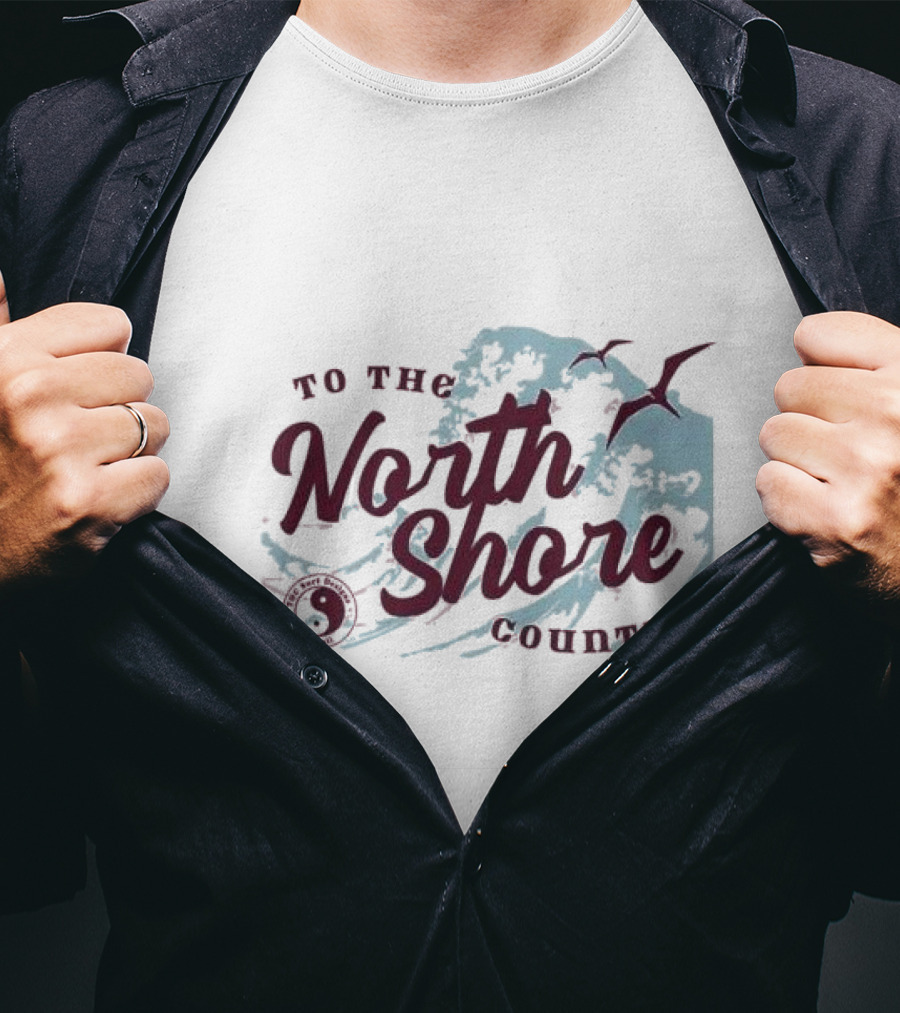 To The North Shore Country Yin Yang Wave Seagulls T-Shirt