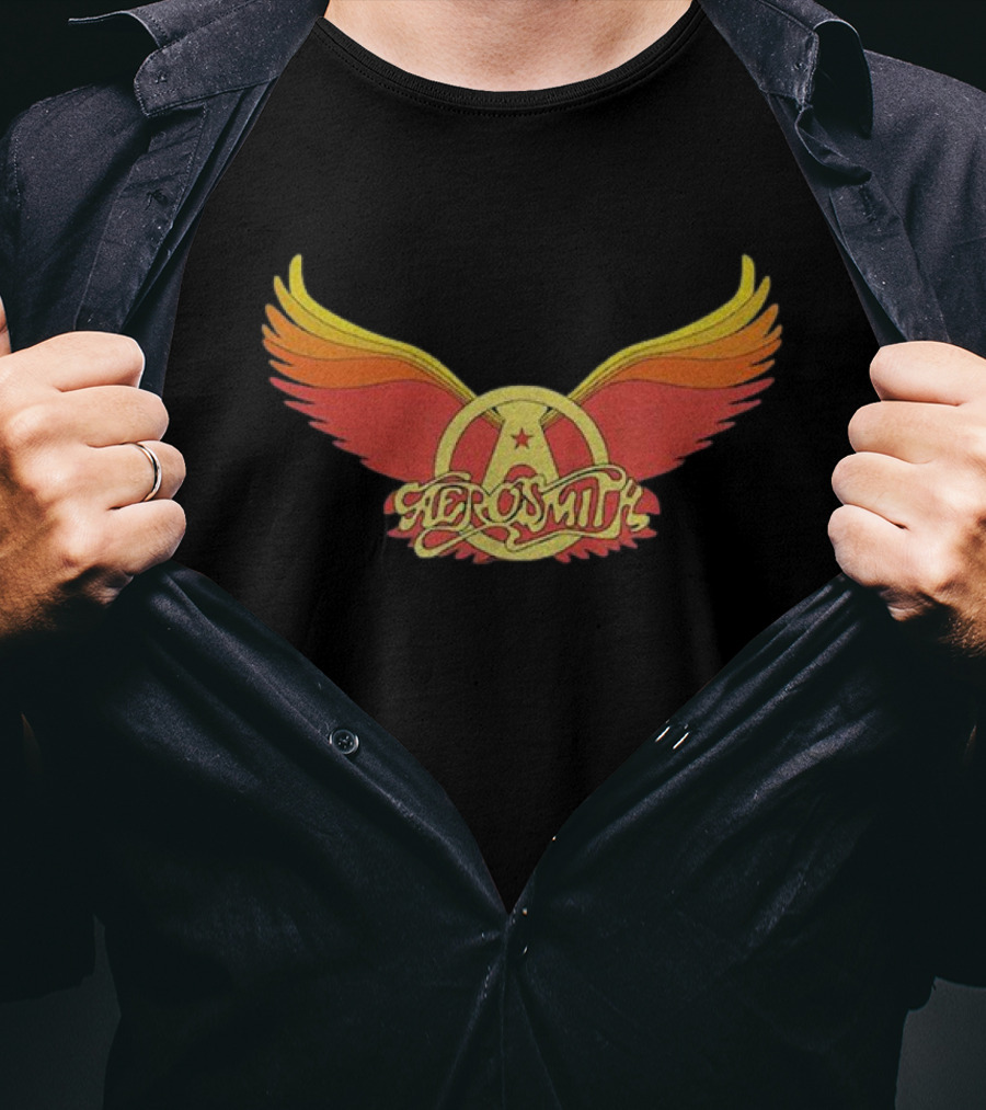 Aerosmith Winged Emblem Red Yellow Gradient T-Shirt