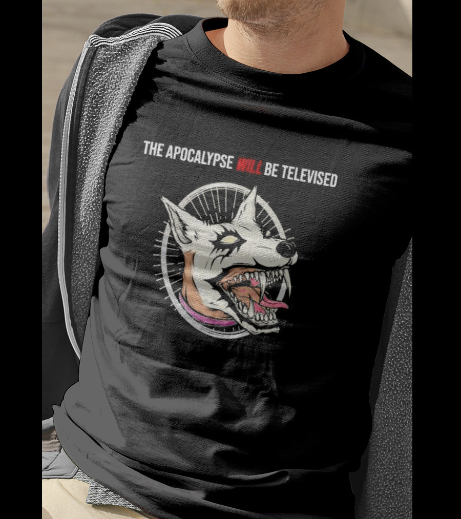 Danger Dingo The Apocalypse Will Be Televised Howling Dog Circle T-Shirt