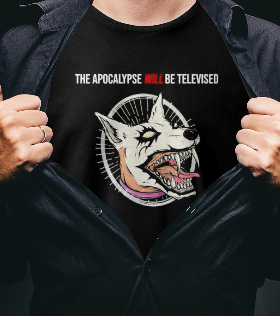 Danger Dingo The Apocalypse Will Be Televised Howling Dog Circle T-Shirt