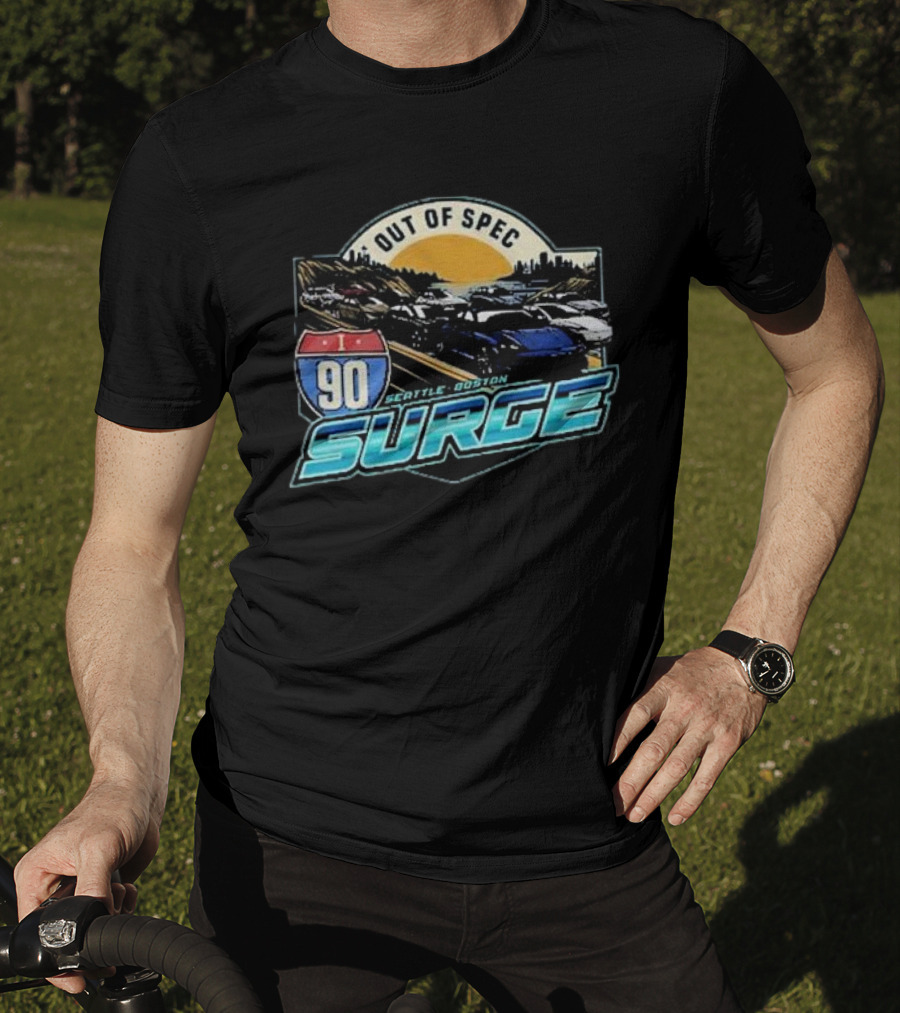 I-90 Surge Out Of Spec Seattle Boston Highway Traffic Scene T-Shirt