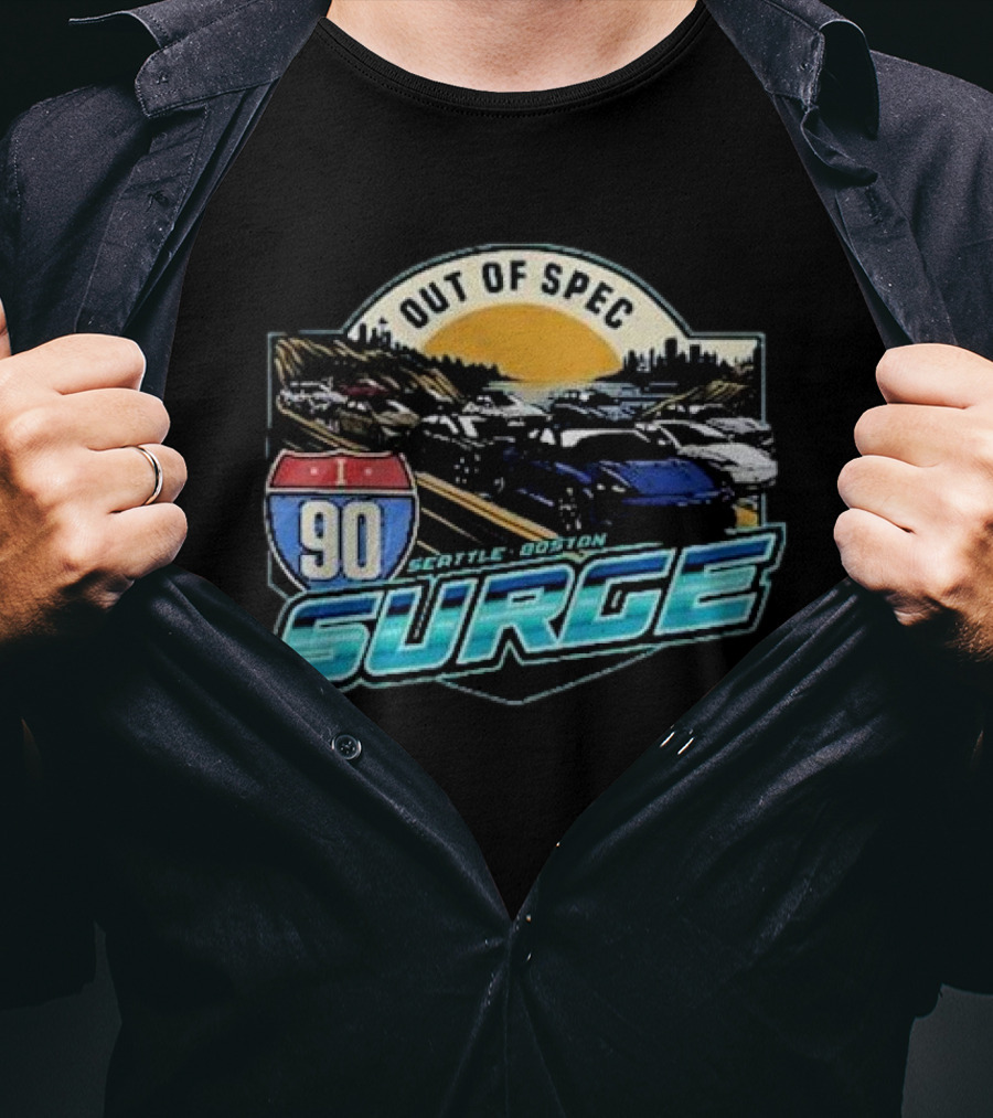 I-90 Surge Out Of Spec Seattle Boston Highway Traffic Scene T-Shirt