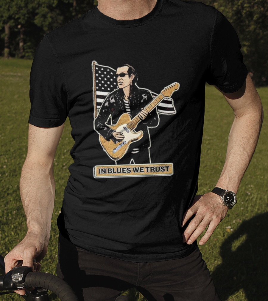 In Blues We Trust Joe Bonamassa Blues Hero American Flag Guitar T-Shirt
