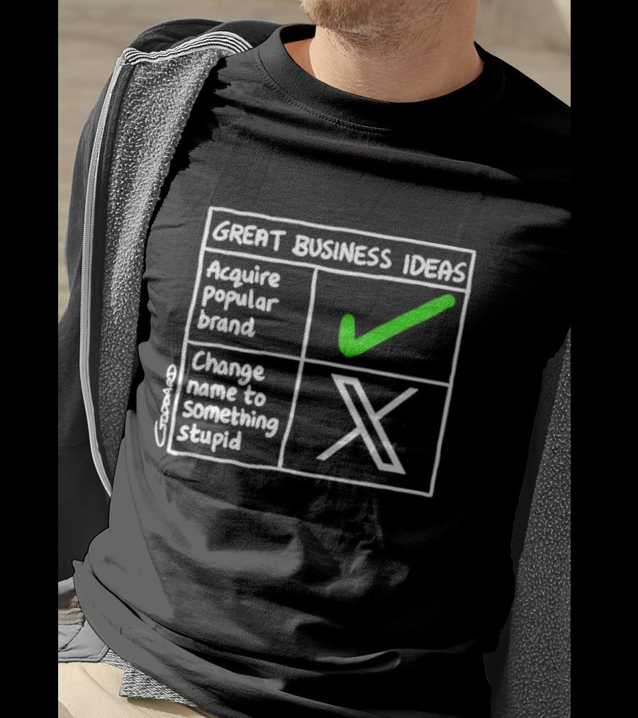 Great Business Ideas Acquire Popular Brand Change Name To X Something Stupid T-Shirt