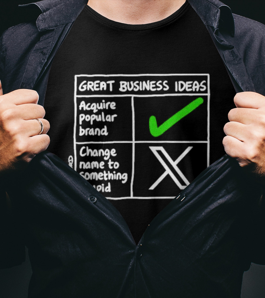 Great Business Ideas Acquire Popular Brand Change Name To X Something Stupid T-Shirt