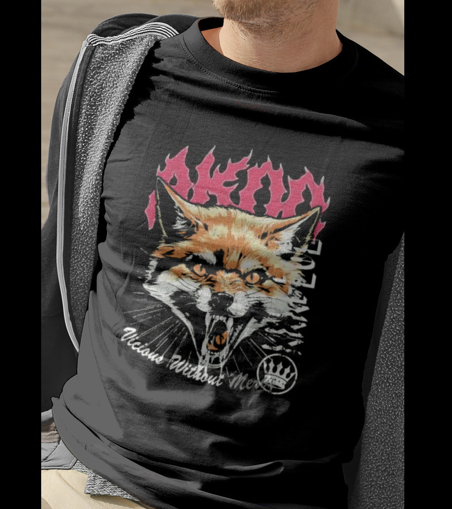 Akimo Vicious Without Mercy Orange Fox Crown T-Shirt